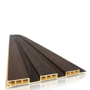 סרגל אגוז כהה (WPC Fluted Panel – Dark Walnut)